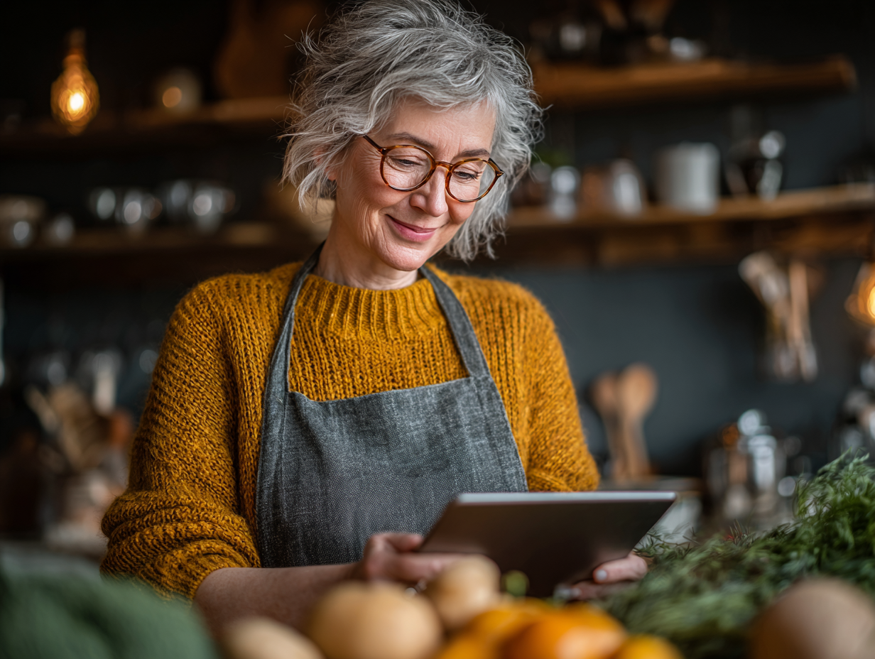 Пожилые люди занимаются здоровым питанием